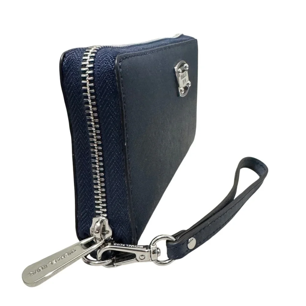 Michael Kors‎ Jet Set Travel Wallet Womens OS Navy Blue  Floral Wristlet